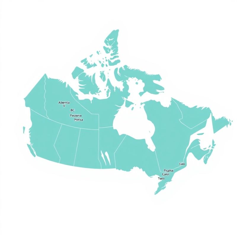 Map of Canada with teal coverage overlays showing Pulsepastro's service regions