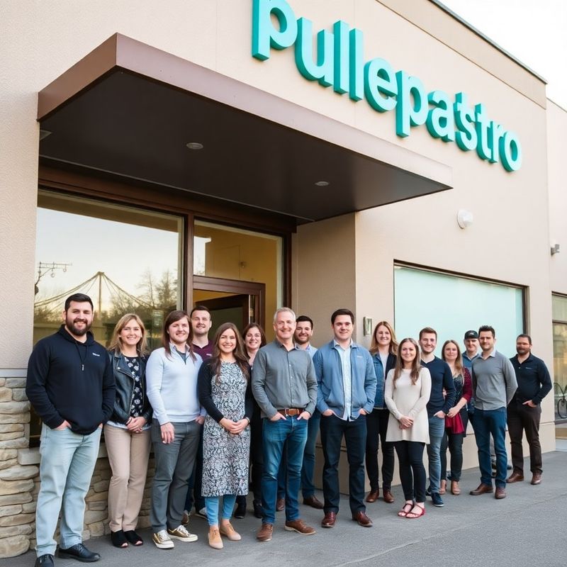 The Pulsepastro team of 14 outside their Victoria BC facility on Fort Street