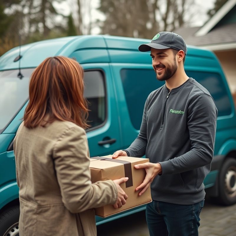 Pulsepastro driver handing a parcel to a Victoria BC resident